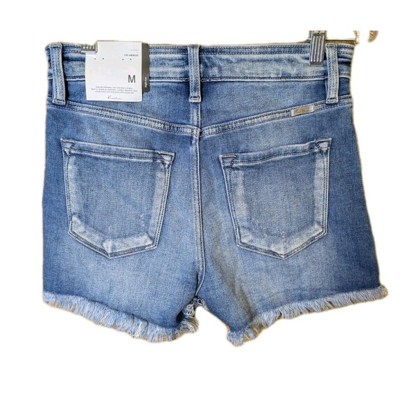 NEW KanCan Shorts Women's Size Medium Button Fly Distressed Raw Hem Denim Beach - Picture 2 of 12